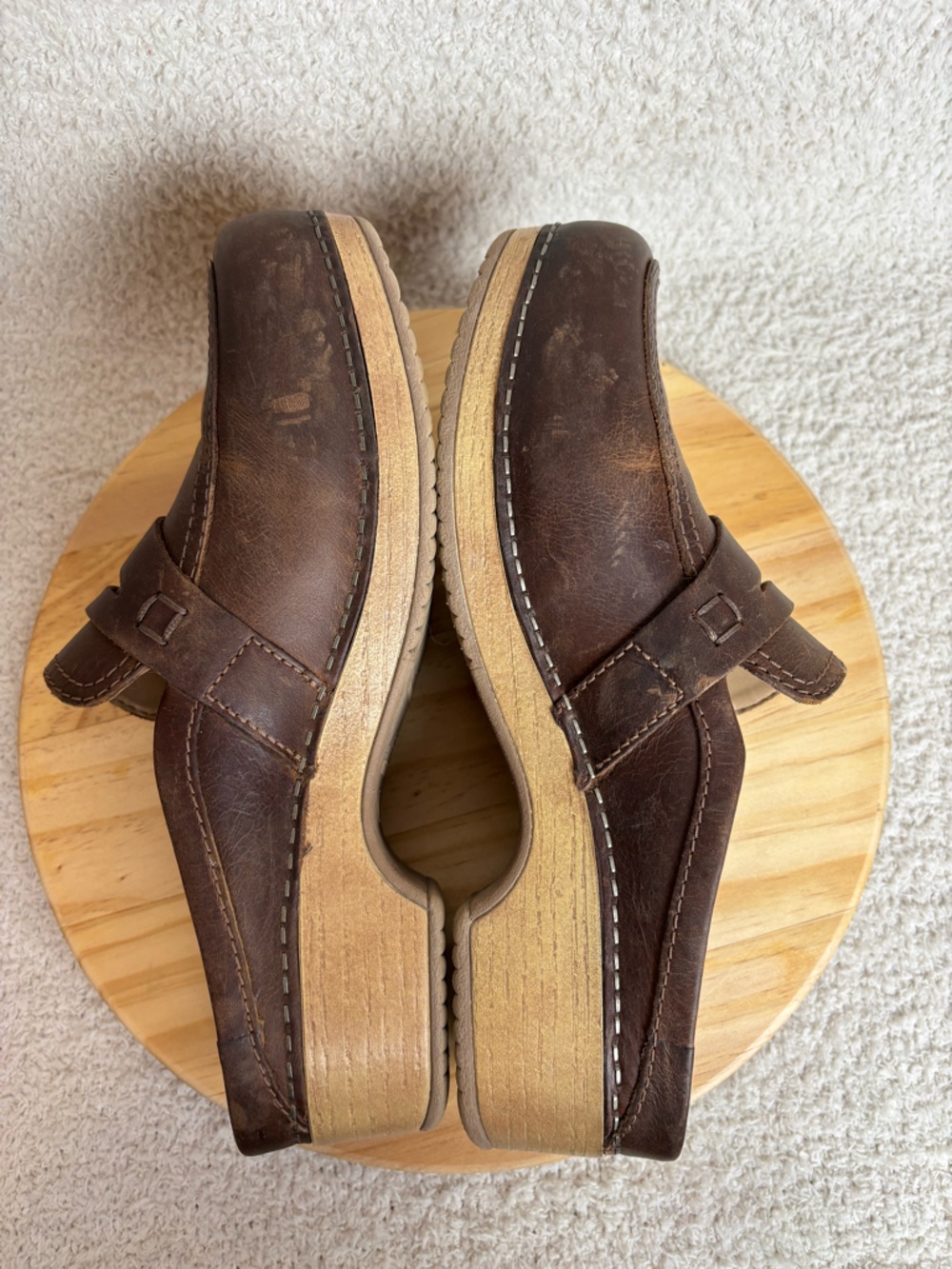 Dansko Shoes Womens 39 US 8.5-9 Brown Bel Oiled Penny Loafer Slip On Clogs - Picture 10 of 16